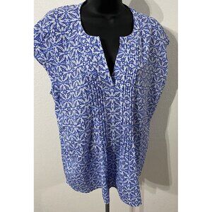 Katie’s Kloset Womens XL Blouse Short Sleeve Floral Multi Color